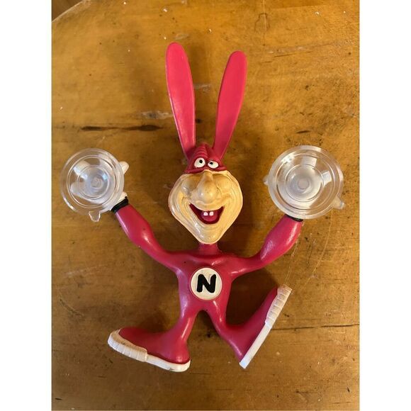 Dominos Pizza Noid Rubber Toy Figure Vtg Car Window Suction RARE 1989 Emmy (0269 - Picture 1 of 6